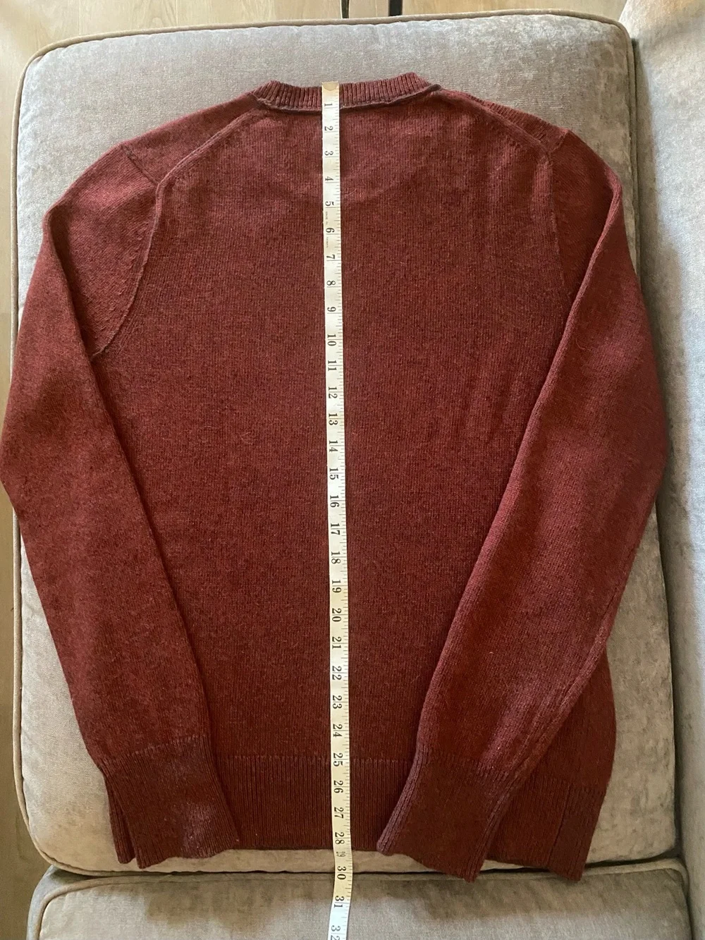 Banana Republic Filpucci Men Medium Merino Wool Blend Crewneck Sweater Rust Red